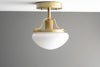 Mushroom Light - Semi Flush Ceiling Fixture - Milk Glass Lighting - Antique Pendant Lights - Model No. 0434