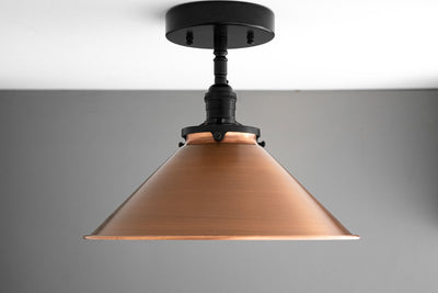 CEILING LIGHT MODEL No. 5377- Industrial Ceiling Lights with a Black finish. Designed and produced by newwineoldbottles at Peared Creation