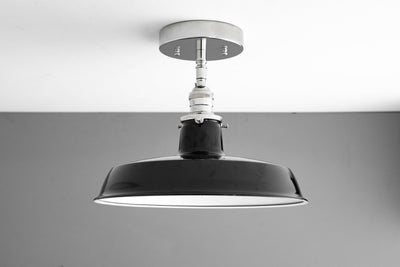 Industrial Ceiling Fixture - Modern Farmhouse Lighting - Semi Flush Mount Light -  Model No. 8753