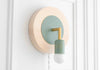 Plug In Sconce - Wooden Sconce - Gray Sconce - Green Sconce - Earthy Color Tones - Model No. 9944