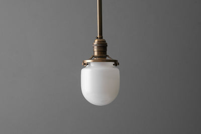Milk Glass Rounded Shade - Ceiling Fixture - Pendant Lamp - Farmhouse Lighting - Model No. 6964