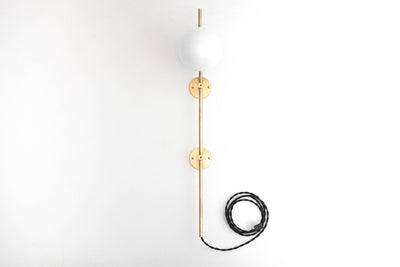 Wall Mount Light - Plug In Sconce - Bedside Lighting - Wall Lighting - Globe Sconce - Model No. 3642