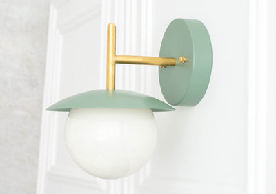 Globe Sconce - Gray Brass Sconce - White Brass Sconce - ModCreation - Wall Sconce - Model No. 2523