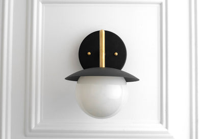 Globe Sconce - Gray Brass Sconce - White Brass Sconce - ModCreation - Wall Sconce - Model No. 2523