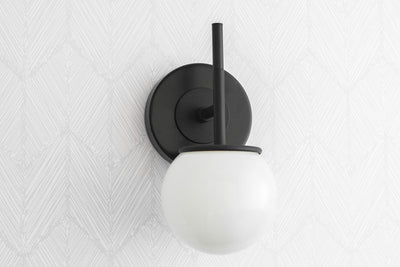 Globe Light Fixture - Wall Light - Black Sconce - Sconce Lighting - Modern Lighting - Model No. 1591