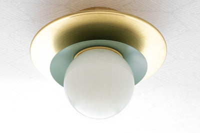 Globe Ceiling Light - Brass Lighting - Hallway Lighting - Semi Flush Mount - Sconce - Model No. 5368