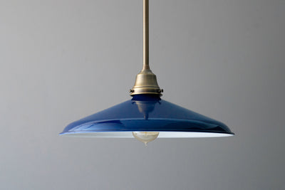 14" Blue Industrial Shade - Ceiling Fixture - Pendant Lamp - Industrial Style Hanging Light - Model No. 5794