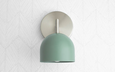 Brushed Nickel Sconce - Bathroom Light - Green Sconce - Light Fixture - Wall Lamp - Model No. 4250