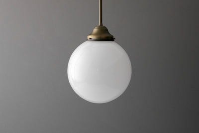 10" Opal Globe - Pendant Fixture - Entryway Lighting - Hand-Blown Glass - Farmhouse Decor - Industrial Lighting - Model No. 3880