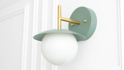 Globe Sconce - Gray Brass Sconce - White Brass Sconce - ModCreation - Wall Sconce - Model No. 2523
