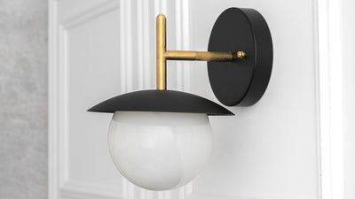 Globe Sconce - Gray Brass Sconce - White Brass Sconce - ModCreation - Wall Sconce - Model No. 2523
