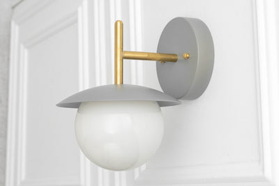Globe Sconce - Gray Brass Sconce - White Brass Sconce - ModCreation - Wall Sconce - Model No. 2523