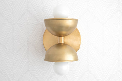Double Sconce - Brass Sconce - Wall Sconce Light - Dome Sconce - Wall Lamp- Model No. 1181