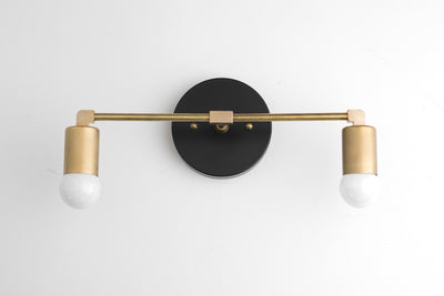 Black & Brass Vanity Light Fixture - Minimalist Lighting - Bathroom Sconce - Vanity Lighting - Wall Light - Model No. 8412