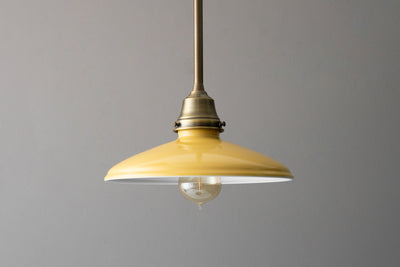 Pendant Lamp - Ceiling Fixture - 10" Harvest Gold Shade - Industrial Style Hanging Light - Model No. 8617