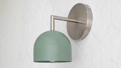 Brushed Nickel Sconce - Bathroom Light - Green Sconce - Light Fixture - Wall Lamp - Model No. 4250