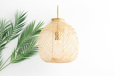 Bamboo Basket Sconce - Fish Trap Lamp - Boho Bedside Lamp - Wall Sconce - Beachhouse Decor - Model No. 8472
