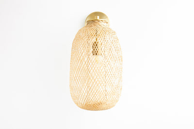 Bamboo Light - Fish Trap Lamp - Basket Sconce - Boho Bedside Lamp - Wall Sconce - Model No. 4607
