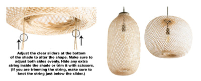 Bamboo Light - Fish Trap Lamp - Basket Sconce - Boho Bedside Lamp - Wall Sconce - Model No. 4607