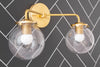 Glass Globe Vanity - Brass Vanity Light - Wall Lamp - Wall Light - Wall Sconce - Model No. 1287