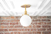 6" Opal Globe - Hanging Fixture -  Ceiling Light - Semi-Flush - Model No. 5472
