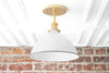 10" White Industrial Shade - Semi-Flush - Ceiling Fixture - Hardwired Lights - Hanging light - Model No. 8353