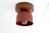 Oak Finish Wood Ceiling Light - Minimalist Lighting - Farmhouse Lighting - Scandinavian Light - Model No. 1107