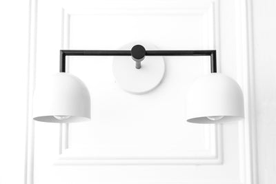 Vanity Light Fixture - Black and White Vanity Light - Bathroom Lights - Wall Sconce - Model No. 8432