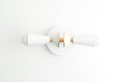 White Vanity Light - Art Deco Bathroom - Wall Sconce - Vanity Lighting - Bathroom Sconce - Art Deco Mirror - Model No. 7439