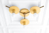 3 Bulb Ceiling Light - Antique Brass Light - Colorful Lighting - Multi Light Fixture - Wall Light - Model No. 9526