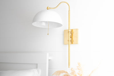 Swing Arm Sconce - Dome Lighting - Bedside Light - Plug In Sconce - Wall Light - Model No. 2818