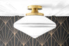 Ceiling Light - Art Deco Lighting - Hand Blown Glass - Light Fixture - Made In USA - Model No. 7879