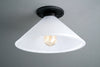 Classic Lighting - Ceiling Light - Ribbed Frosted Hyalophane Glass Shade - Light Fixture - Model No. 7329