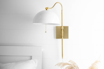 Swing Arm Sconce - Dome Lighting - Bedside Light - Plug In Sconce - Wall Light - Model No. 2818