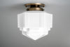 Flush Mount Light - Opal Glass - Art Deco - Ceiling Light - Model #1822