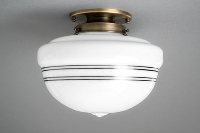 Ceiling Light - Art Deco Lighting - Hand Blown Glass - Light Fixture - Made In USA - Model No. 5411