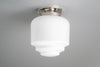 Art Deco Lighting - 8in Opal Glass Shade - Light Fixture - Made In USA - Ceiling Light - Model No. 0643