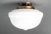 12" Ceiling Light - Deco Globe Light - Retro Lighting - Milk Glass Globe - Model No. 6486