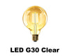 5.5 Watt -  500 Lumens - Clear Amber Tinted G30 Globe Light Bulb - 2100 Kelvin