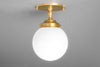 6 in Globe Lighting - Opal Shade - Art Deco - Flush Ceiling Light - Lighting - Model No. 3937
