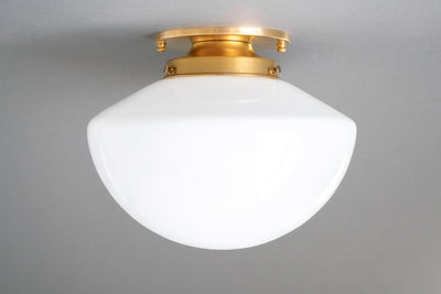 Art Deco Light - 10in Glass Opal Shade - Made in USA - Light Fixture - Ceiling Light - Model No. 9251