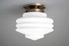 Decorative Ribbed Shade Light - Flush Mount Light - Art Deco - Globe Ceiling Light - Model No. 3980