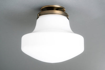 12" Ceiling Light - Opal Glass Light - Large Globe Lighting - Industrial Lighting - Flush Mount - Model No. 5987
