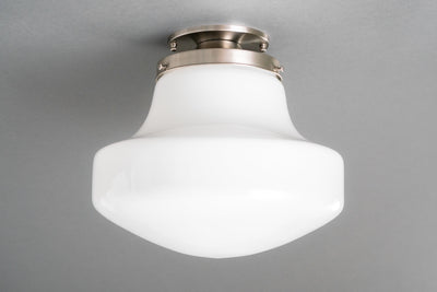 12" Ceiling Light - Opal Glass Light - Large Globe Lighting - Industrial Lighting - Flush Mount - Model No. 5987