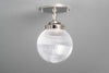 Semi Flush Ceiling Light - 6in Prismatic Globe - Retro Lighting - Art Deco Lighting - Model No. 2646