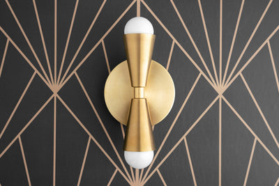 Mid Century Sconce - Wall Sconce -  Geometric Light - Brass Wall Fixture - Vanity Lights - Bathroom Lighting - Model No. 4717