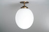 Acrylic White Globe Light Fixture - Egg Shaped Light - Dramatic Light - Tall Ceiling Light - Model No. 1602