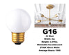 Incandescent - White - G16 Bulb