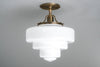 Tiered Glass Light - Solid Brass Light Fixture - Art Deco Decor - Unique Ceiling Light - Model No. 5311