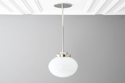 8in Oval Glass Shade - Modern Lighting - Pendant Light - Glass Ceiling Lights - Model No. 4187